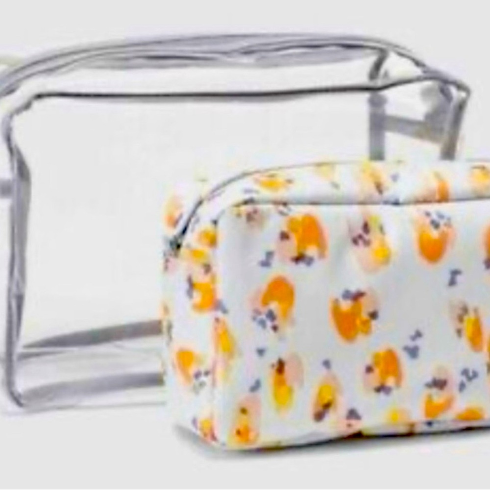 Thirty One Travel Pouches in Soft Watercolor Spots with Monogram! BNIP!!
